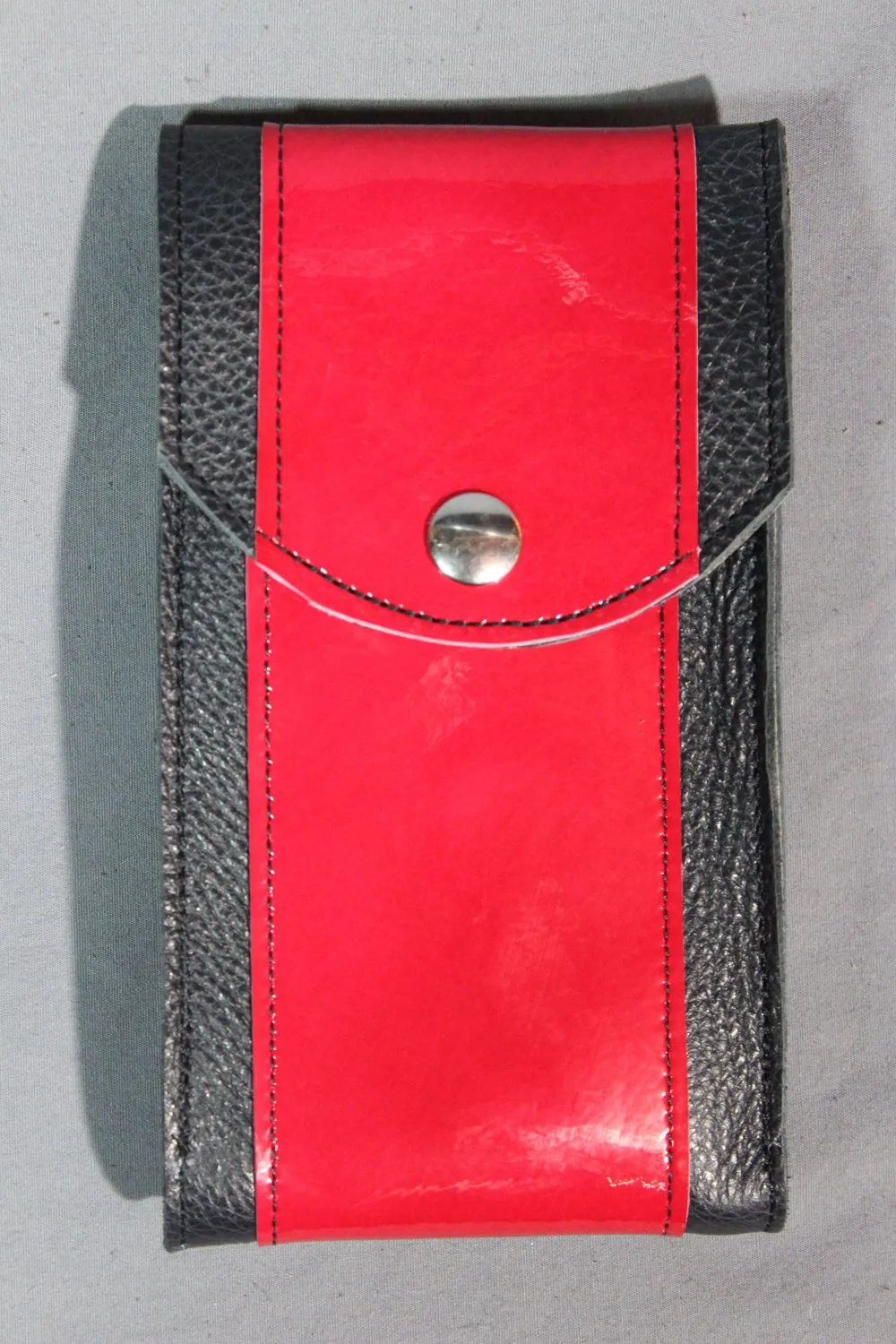 Leather Phone Case with Patent Leather Highlight