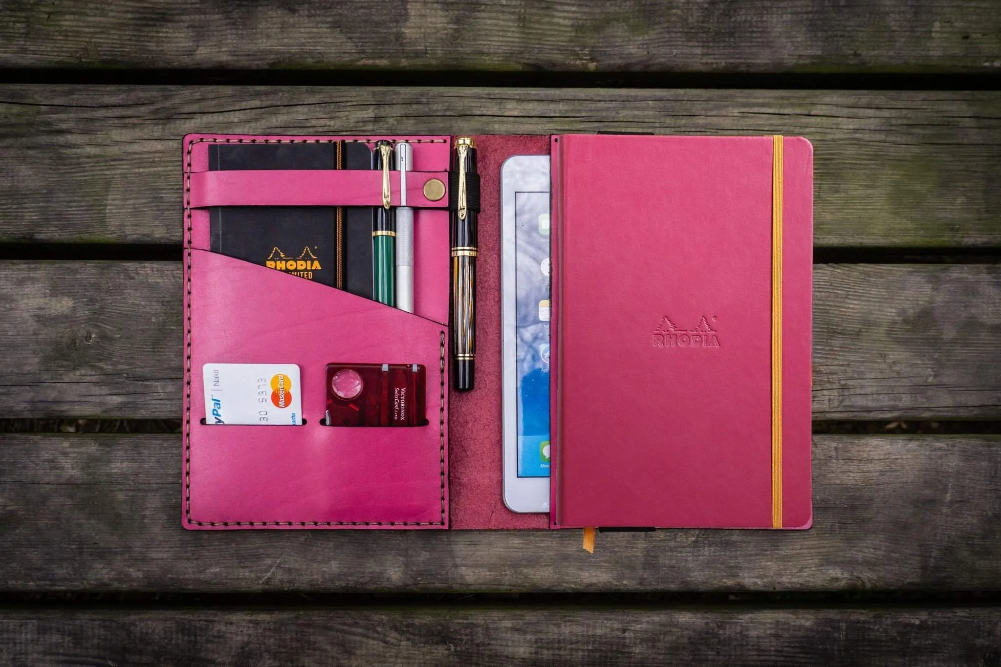 Leather Rhodia A5 Notebook & iPad Mini Cover - Pink