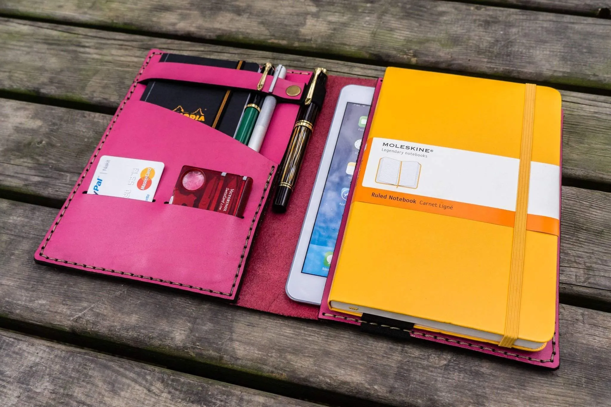 Leather Rhodia A5 Notebook & iPad Mini Cover - Pink