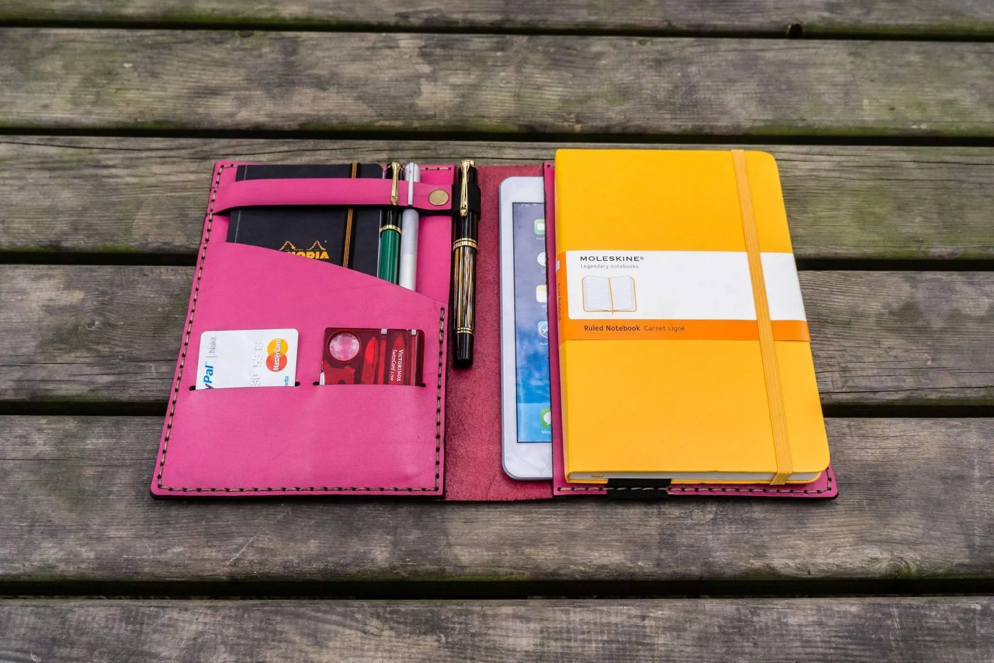 Leather Rhodia A5 Notebook & iPad Mini Cover - Pink