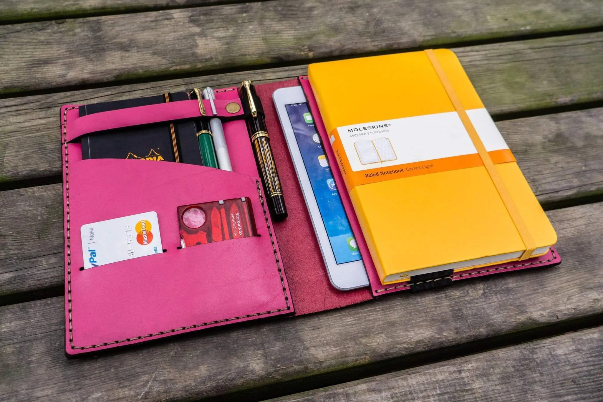 Leather Rhodia A5 Notebook & iPad Mini Cover - Pink