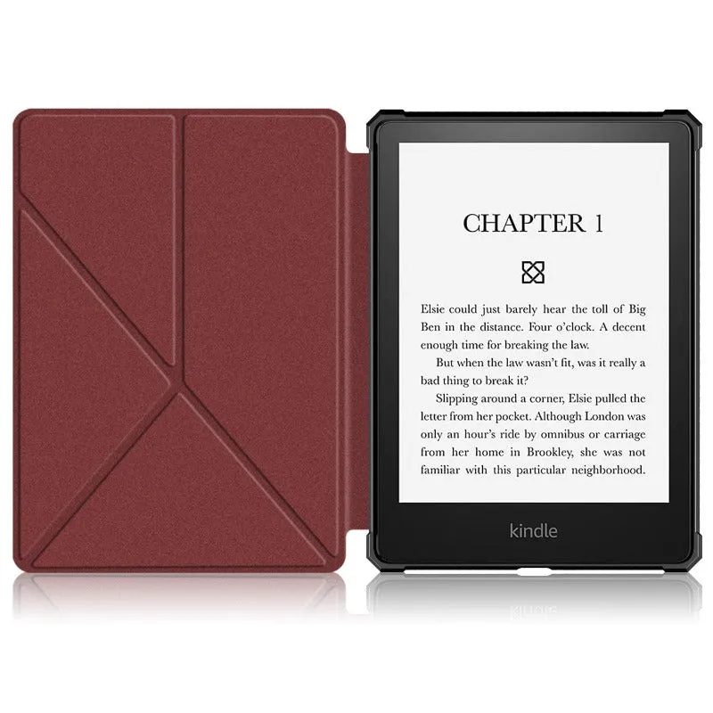 Leather Stand Shockproof Case With Auto Sleep/Wake For Kindle Paperwhite 5