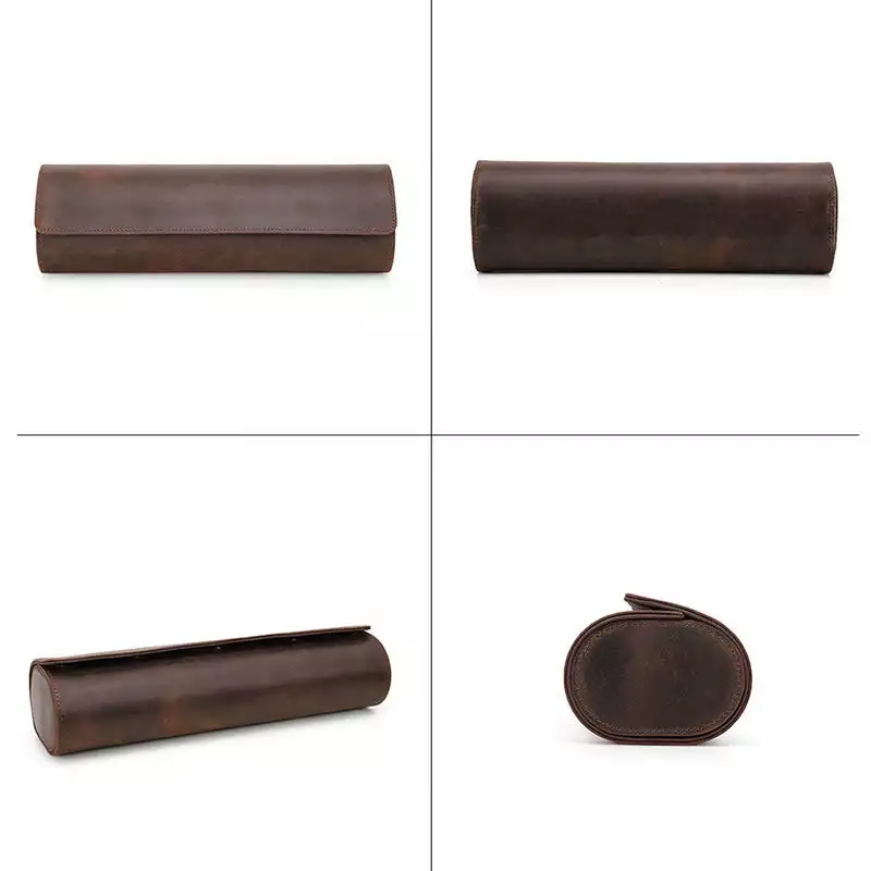 Leather Watch Roll Case for 4 Watches - Free Monogram