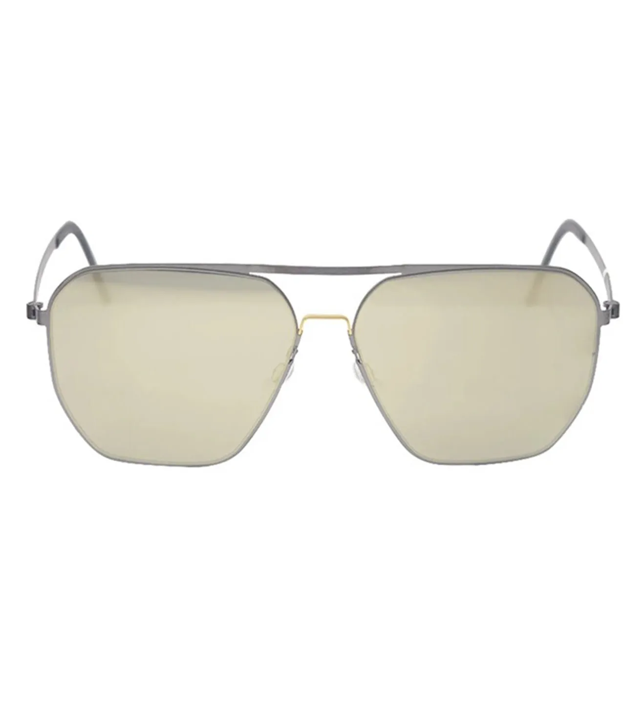 Lindberg Unisex Gold Aviator Sunglasses