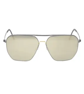 Lindberg Unisex Gold Aviator Sunglasses