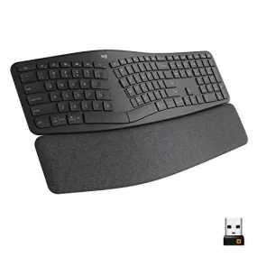 Logitech Ergo K860 Wireless Ergonomic Keyboard with Wrist Rest - Split Keyboard Layout for Windows/Mac, Bluetooth or USB Connectivity