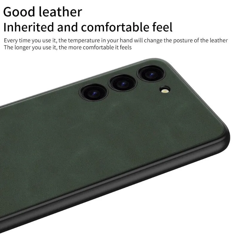 Luxury Electroplated Leather Soft Shell Ultra Thin Skin Phone Case For Samsung S24 S23