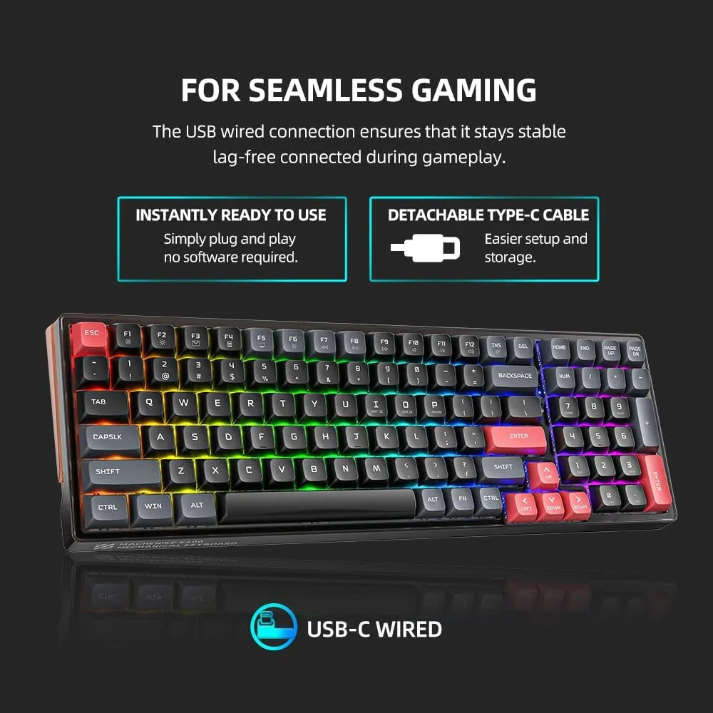 Machenike Mechanical Wired Gaming Keyboard K600-B100 LITE