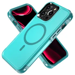 MagSafe Case For Apple iPhone 15 Pro Max Shockproof Heavy Duty Rugged Magnetic Cover - Turquoise