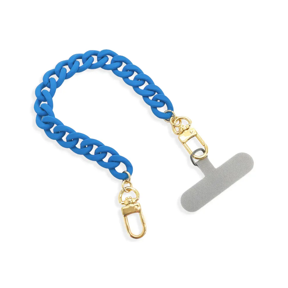 Matte Enamel Phone Chain- Blue