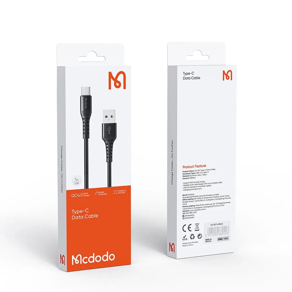 Mcdodo CA-227 | USB to Type-C Mobile Cable | Fast Charge PD