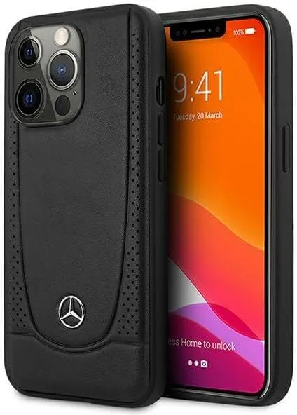 Mercedes Leather Urban Hard Case for iphone 15 Pro 6.1" Black - MEHCP15LARMBK