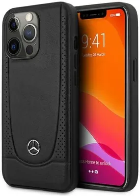 Mercedes Leather Urban Hard Case for iphone 15 Pro 6.1" Black - MEHCP15LARMBK