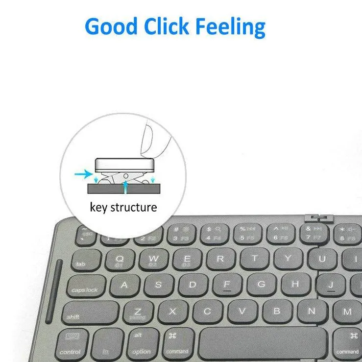 Mini Folding Bluetooth 5.1 Keyboard: Great for working on the move. For Windows, Android, iOS and Mac