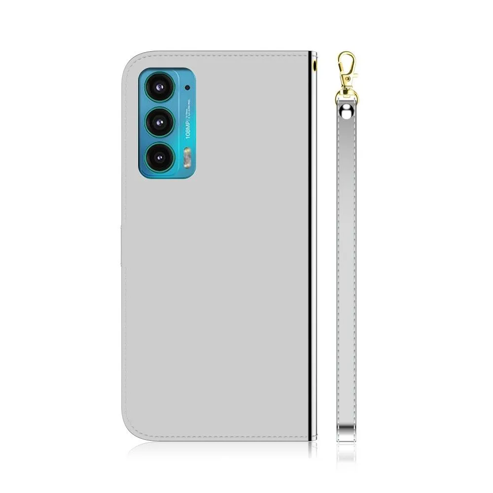 Mirror Motorola Edge (2021) flip case - Silver