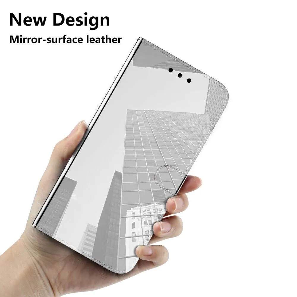 Mirror Motorola Edge (2021) flip case - Silver