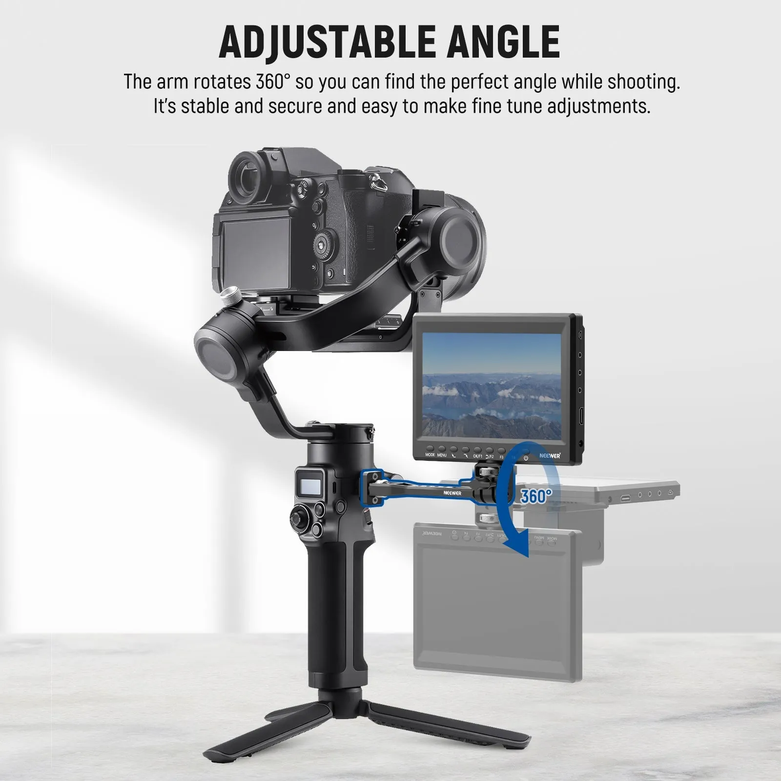 NEEWER GA005 Adjustable Field Monitor Mount for Gimbal Stabilizer