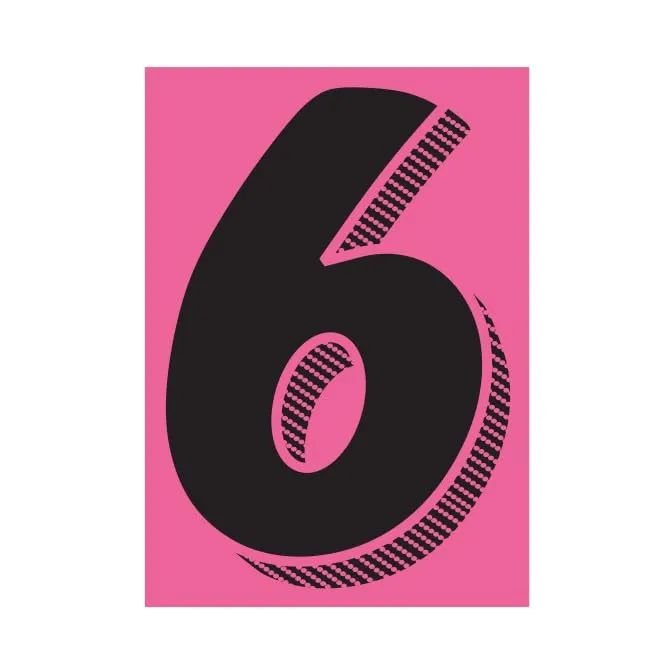 Number Window Stickers - Black & Pink Car Dealer Number Stickers - Durable, Weatherproof Vinyl with Easy On/Off Adhesive - Back Slit for Seamless Installation - 7-1/2"