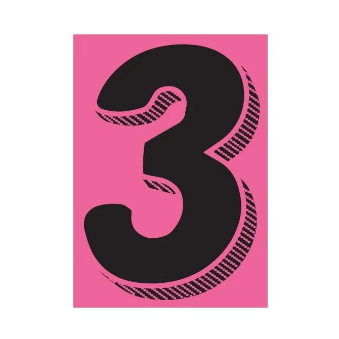 Number Window Stickers - Black & Pink Car Dealer Number Stickers - Durable, Weatherproof Vinyl with Easy On/Off Adhesive - Back Slit for Seamless Installation - 7-1/2"