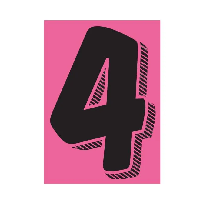 Number Window Stickers - Black & Pink Car Dealer Number Stickers - Durable, Weatherproof Vinyl with Easy On/Off Adhesive - Back Slit for Seamless Installation - 7-1/2"