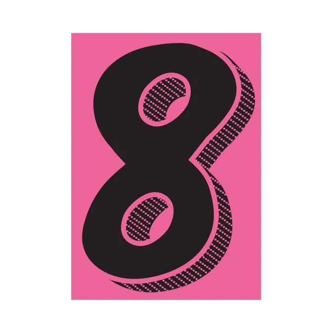 Number Window Stickers - Black & Pink Car Dealer Number Stickers - Durable, Weatherproof Vinyl with Easy On/Off Adhesive - Back Slit for Seamless Installation - 7-1/2"