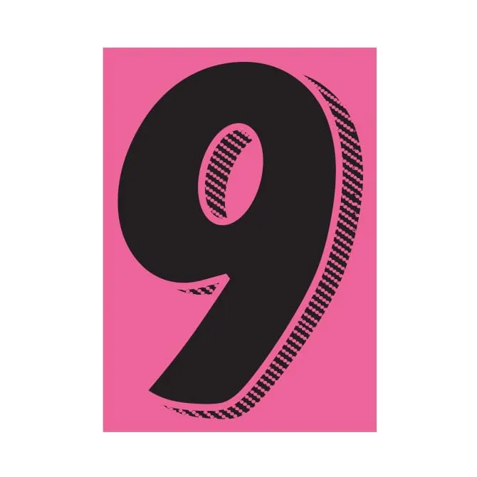 Number Window Stickers - Black & Pink Car Dealer Number Stickers - Durable, Weatherproof Vinyl with Easy On/Off Adhesive - Back Slit for Seamless Installation - 7-1/2"