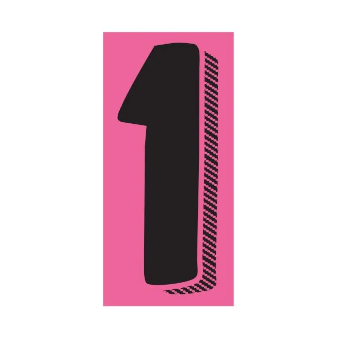 Number Window Stickers - Black & Pink Car Dealer Number Stickers - Durable, Weatherproof Vinyl with Easy On/Off Adhesive - Back Slit for Seamless Installation - 7-1/2"