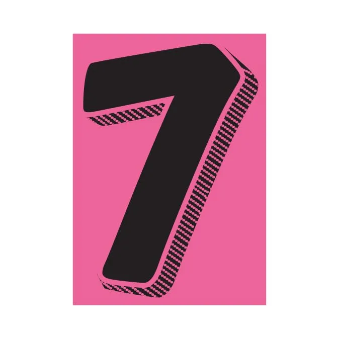 Number Window Stickers - Black & Pink Car Dealer Number Stickers - Durable, Weatherproof Vinyl with Easy On/Off Adhesive - Back Slit for Seamless Installation - 7-1/2"