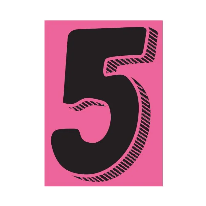 Number Window Stickers - Black & Pink Car Dealer Number Stickers - Durable, Weatherproof Vinyl with Easy On/Off Adhesive - Back Slit for Seamless Installation - 7-1/2"