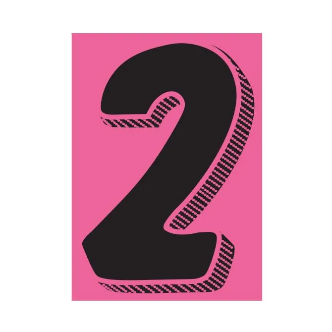 Number Window Stickers - Black & Pink Car Dealer Number Stickers - Durable, Weatherproof Vinyl with Easy On/Off Adhesive - Back Slit for Seamless Installation - 7-1/2"