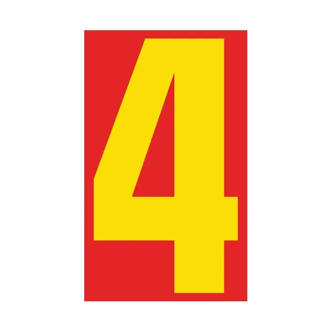 Number Window Stickers - Red & Yellow Car Dealer Number Stickers - Durable, Weatherproof Vinyl with Easy On/Off Adhesive - Back Slit for Seamless Installation - 9-1/2"