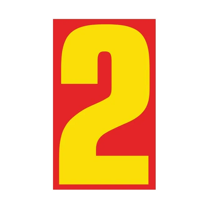 Number Window Stickers - Red & Yellow Car Dealer Number Stickers - Durable, Weatherproof Vinyl with Easy On/Off Adhesive - Back Slit for Seamless Installation - 9-1/2"