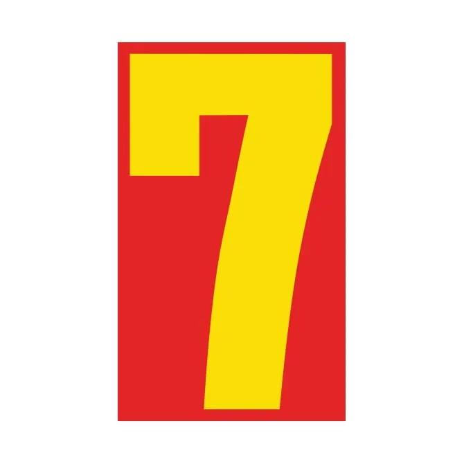 Number Window Stickers - Red & Yellow Car Dealer Number Stickers - Durable, Weatherproof Vinyl with Easy On/Off Adhesive - Back Slit for Seamless Installation - 9-1/2"