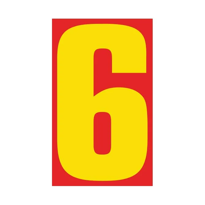 Number Window Stickers - Red & Yellow Car Dealer Number Stickers - Durable, Weatherproof Vinyl with Easy On/Off Adhesive - Back Slit for Seamless Installation - 9-1/2"