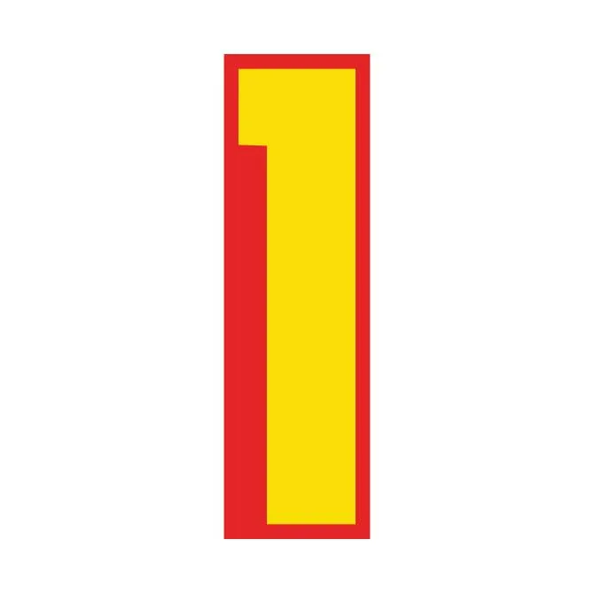 Number Window Stickers - Red & Yellow Car Dealer Number Stickers - Durable, Weatherproof Vinyl with Easy On/Off Adhesive - Back Slit for Seamless Installation - 9-1/2"