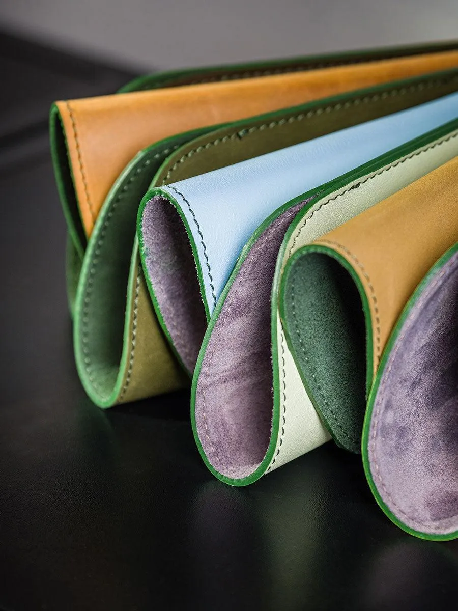 Olive Green pocket leather glasses case