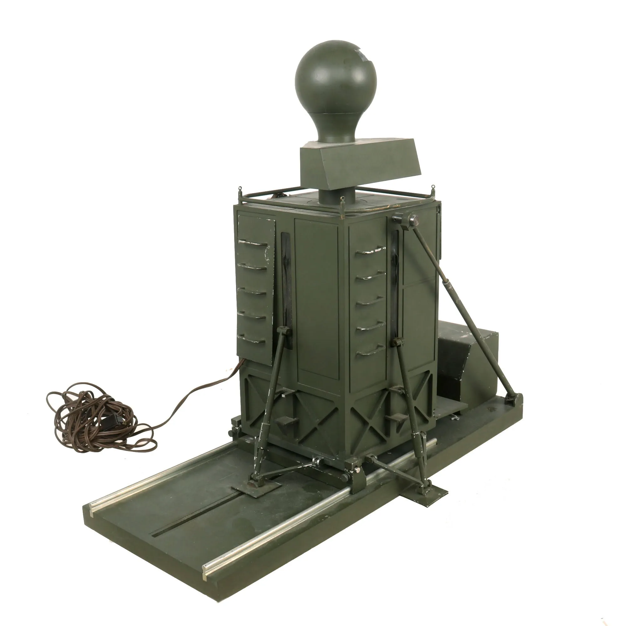 Original U.S. Cold War Era Prototype Miniature Desktop Radar Unit with Rotating Radar & Strobe Lights with Remote