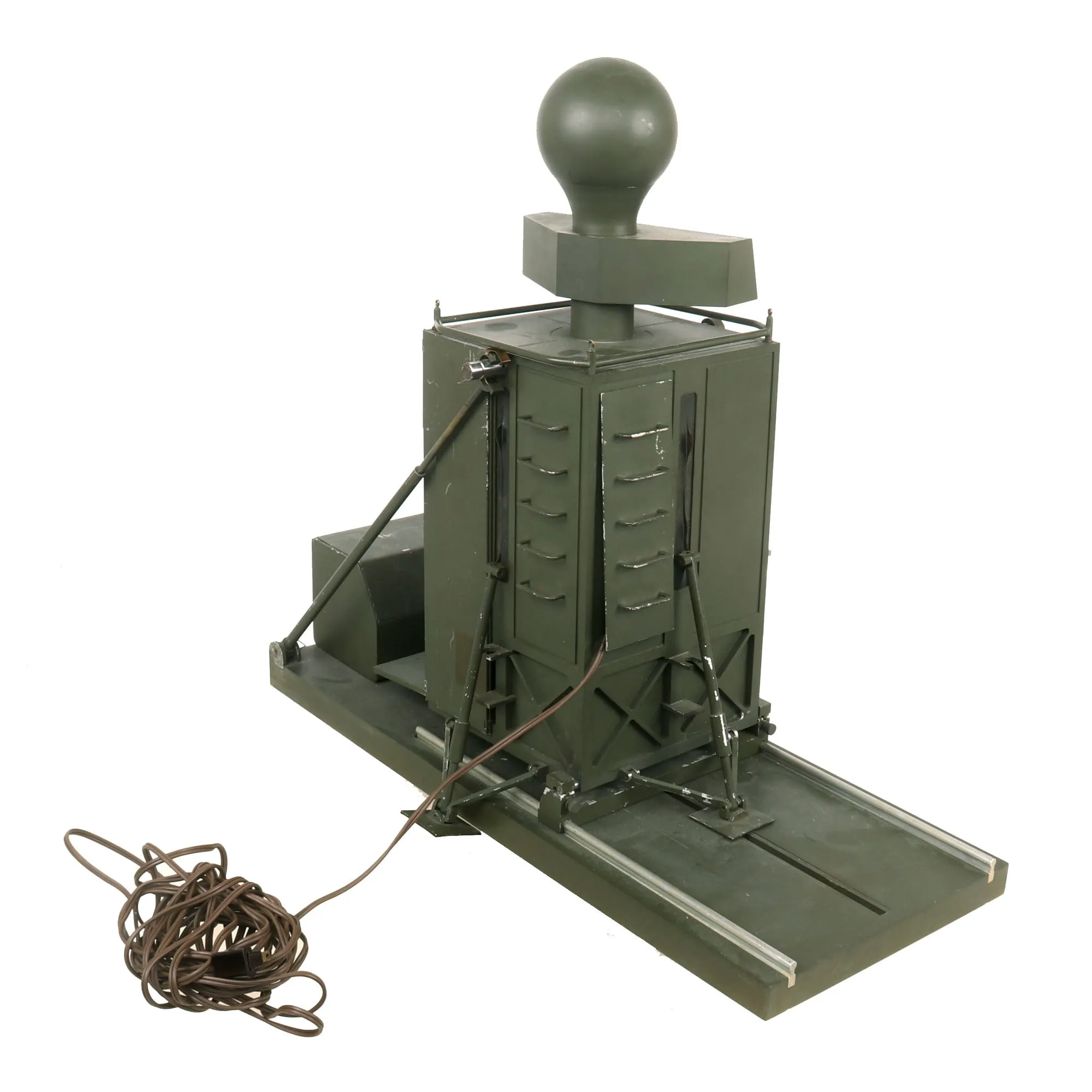 Original U.S. Cold War Era Prototype Miniature Desktop Radar Unit with Rotating Radar & Strobe Lights with Remote