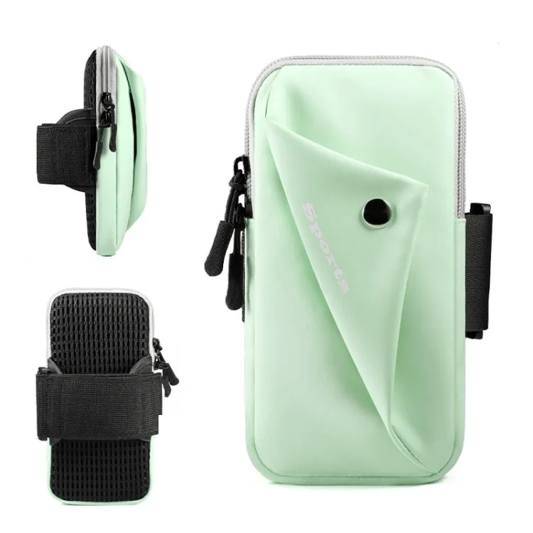 Outdoor Night Running Fitness Mobile Phone Arm Bag Sports Wrist Bag(Light Green)