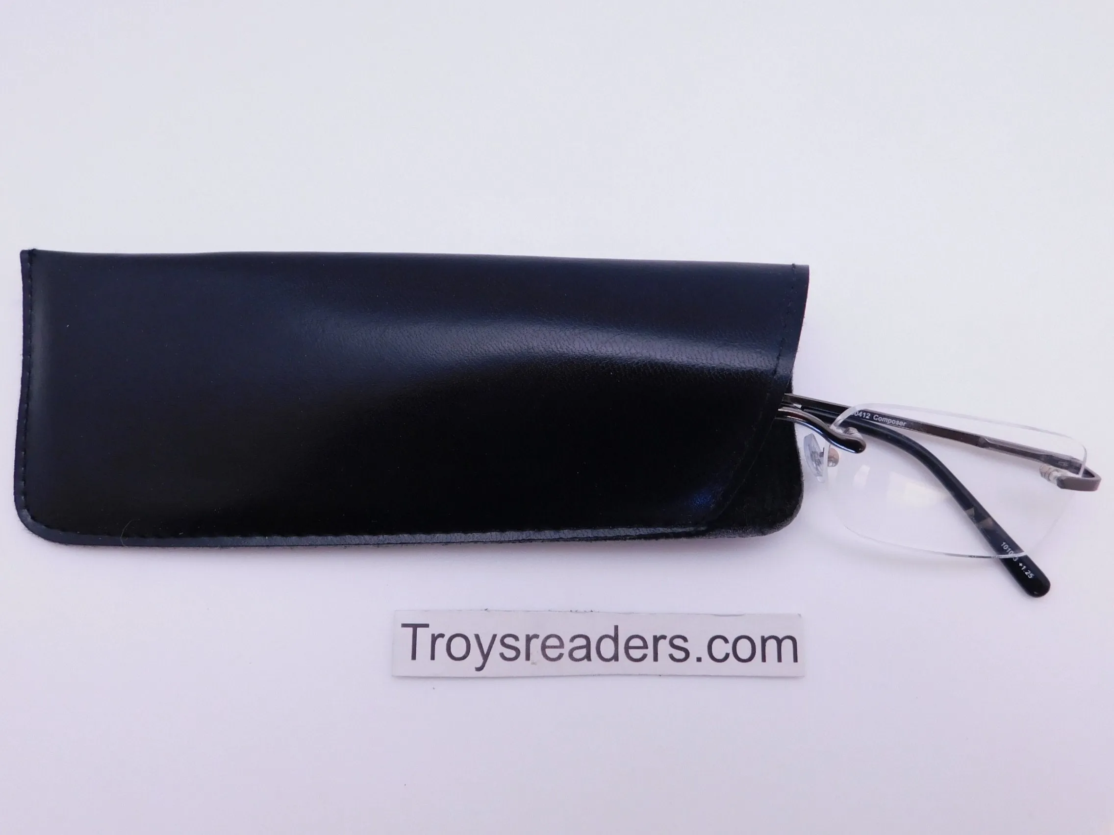 Padded Faux Leather Glasses Sleeve/Pouch in Two Colors