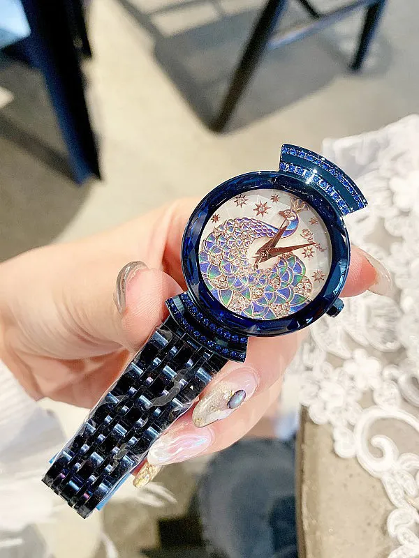 Peacock Pattern Stainless steel Women's Watch