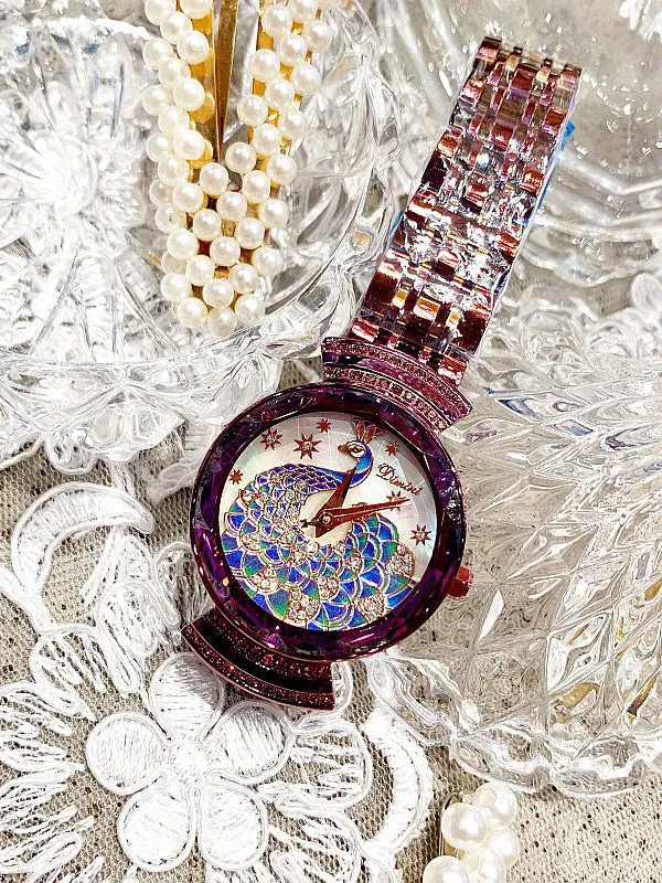 Peacock Pattern Stainless steel Women's Watch