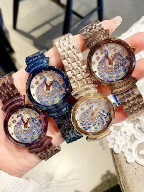 Peacock Pattern Stainless steel Women's Watch