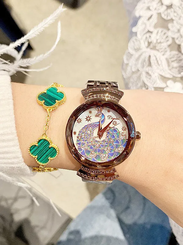 Peacock Pattern Stainless steel Women's Watch