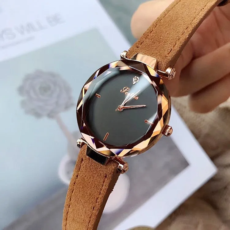 Personality Leather Strap Women's Watch