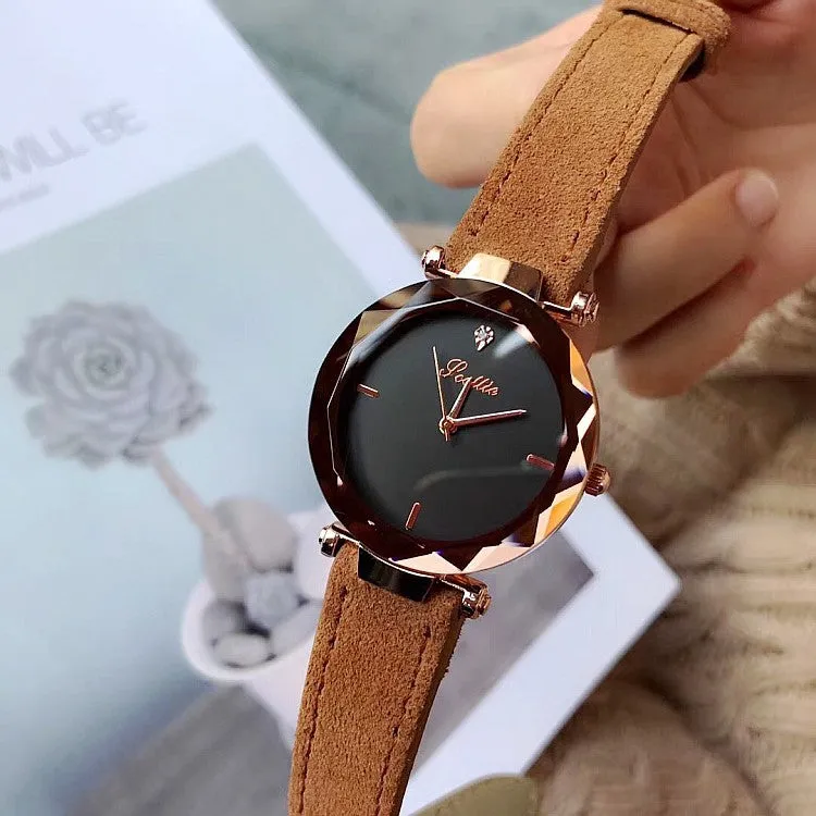 Personality Leather Strap Women's Watch