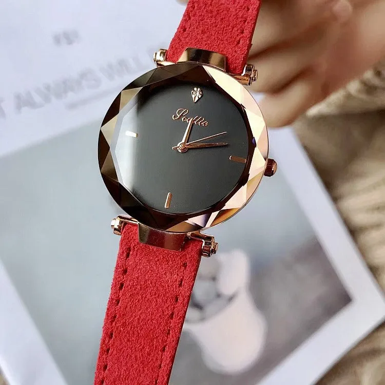 Personality Leather Strap Women's Watch