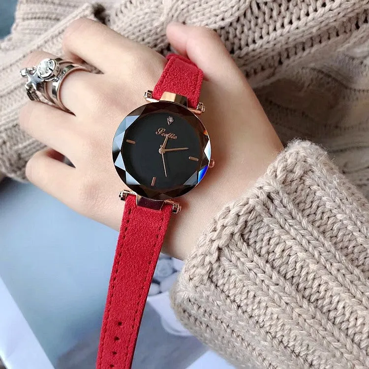 Personality Leather Strap Women's Watch