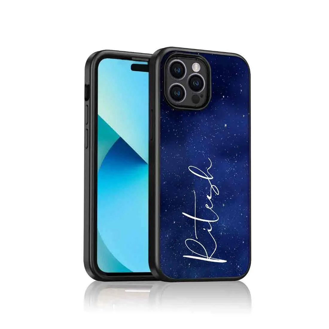 Personalized Mobile Cover iPhone 14 Pro Case With Calligraphy Name - Stars