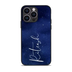 Personalized Mobile Cover iPhone 14 Pro Case With Calligraphy Name - Stars